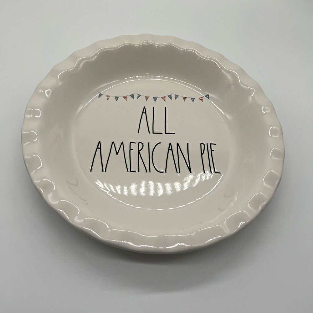 Rae Dunn All American Pie Ceramic Pie Plate